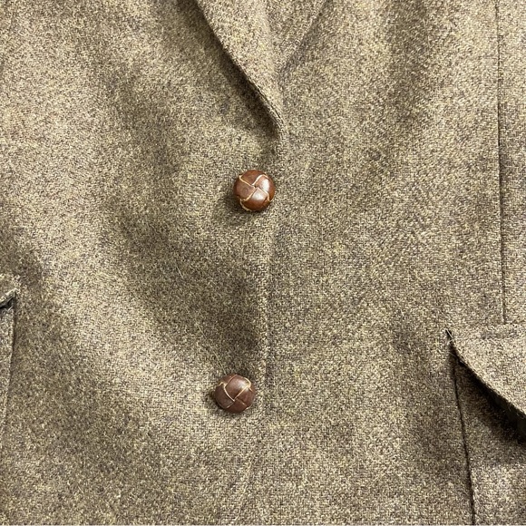 Men’s Vintage Woff by Farah Tweed Herringbone Elbow Patch Sports Coat Jacket 46R - Picture 9 of 10